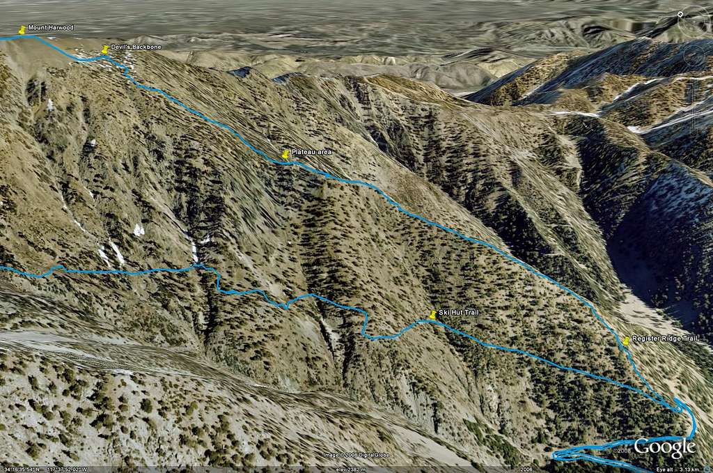 Register Ridge - Google Earth Rendition