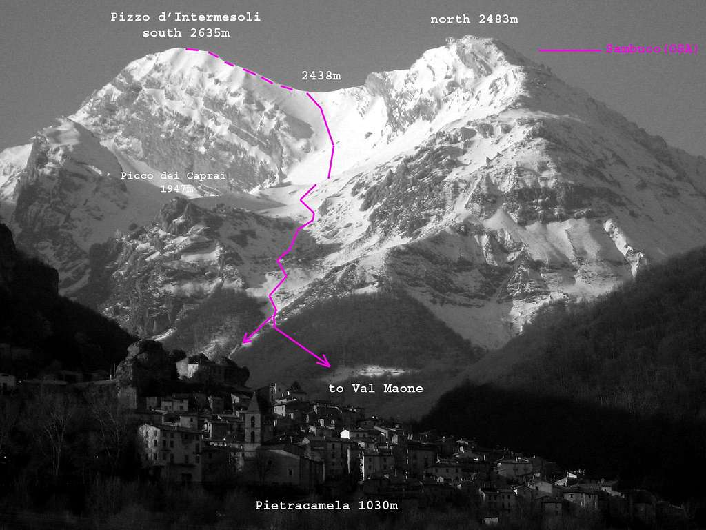 Intermesoli east ski route