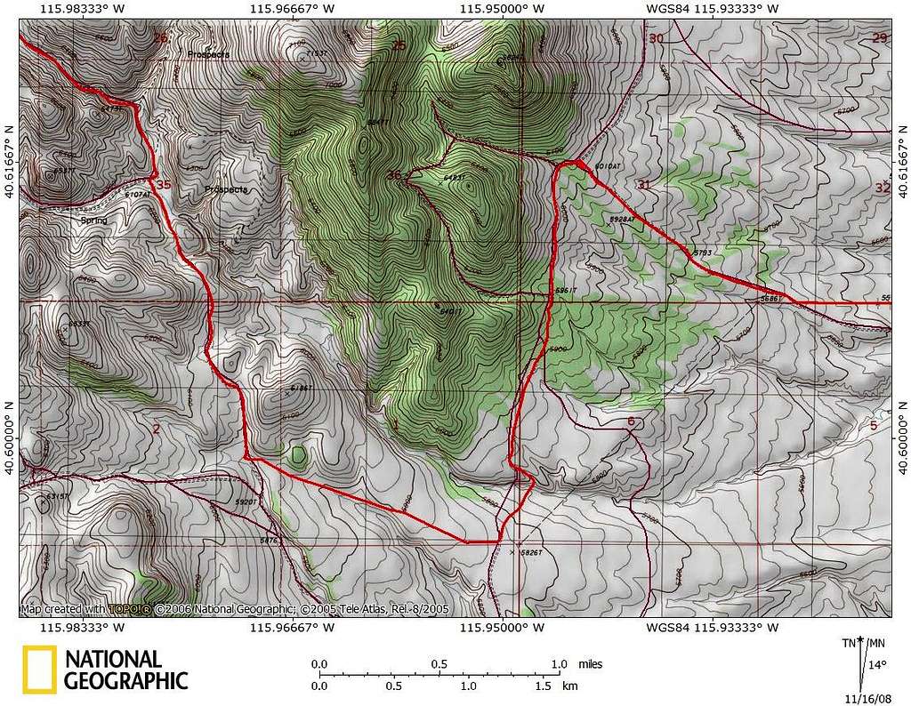Dixie Flats/northern Piñon Range access route (8/9)