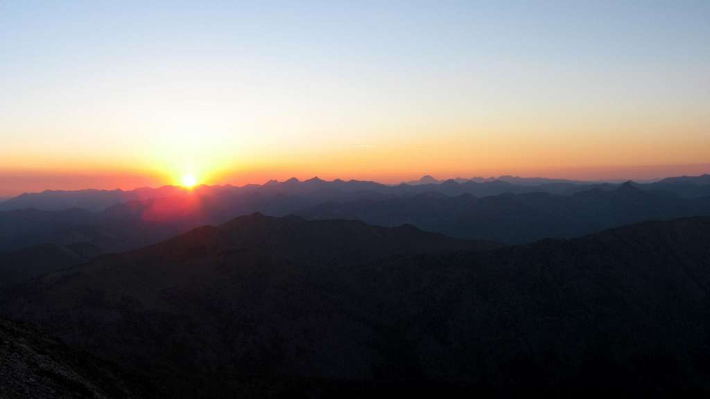 Sunset  from the North Face of  the Devil's Bedstead