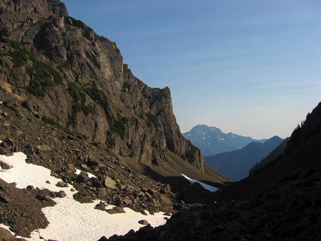 Avalanche chute above Lake Constance