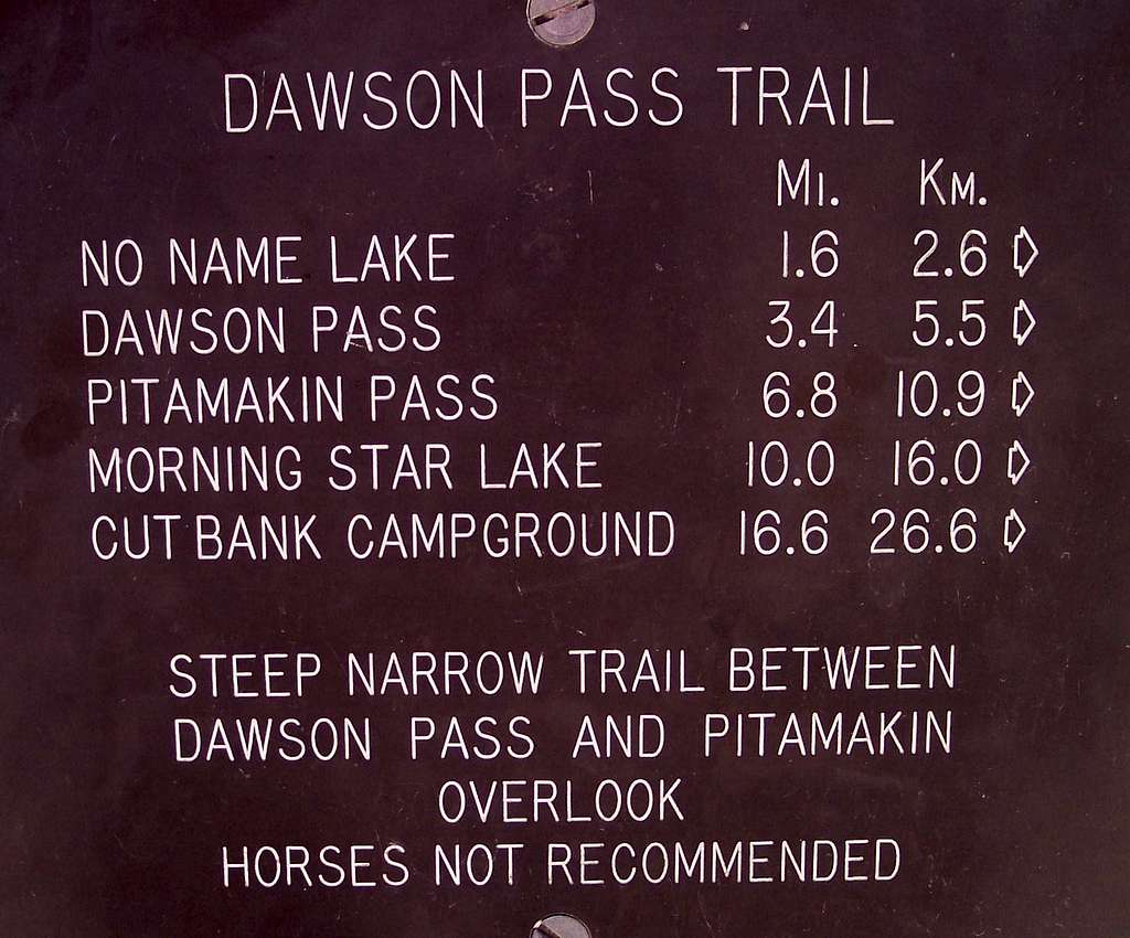 Dawson Pass Sign