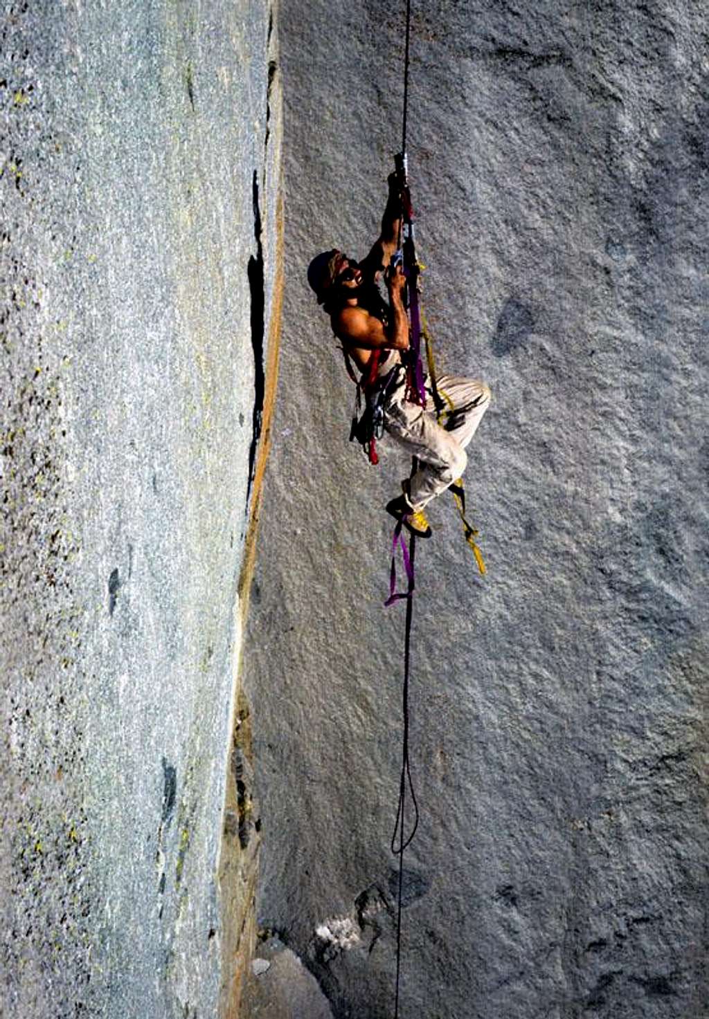 Carroll Holthaus jugging Ropes, Yosemite