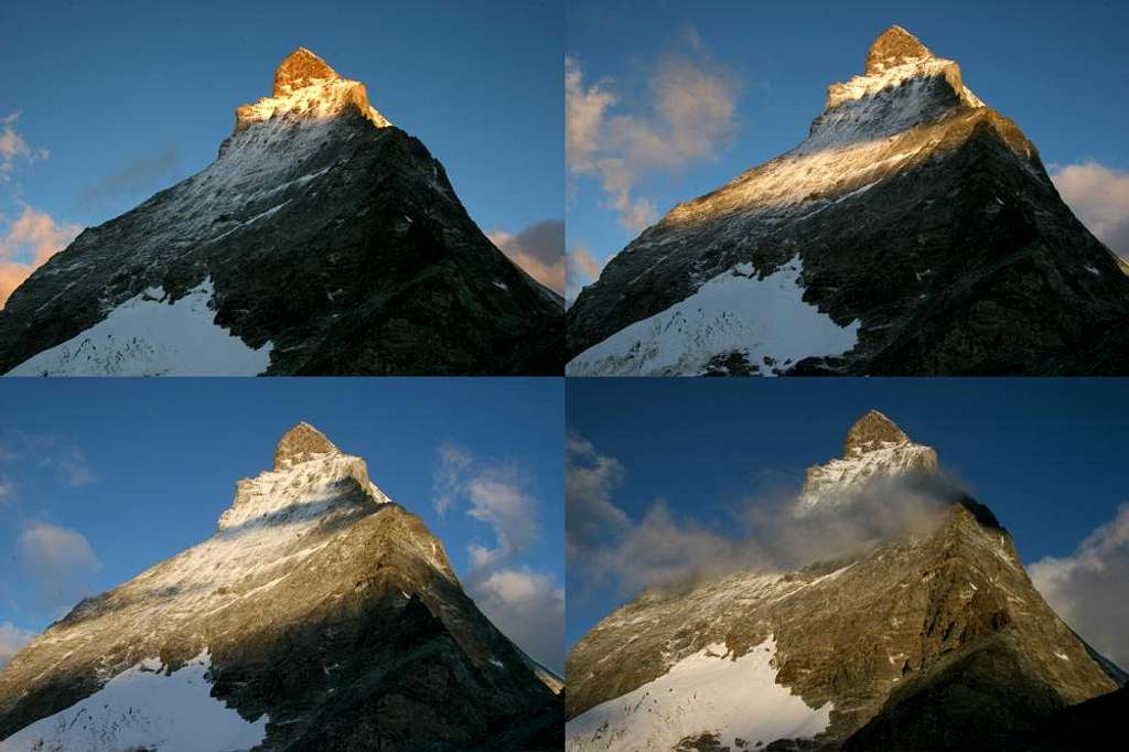 Sunrise on the Matterhorn from Hornli Hut