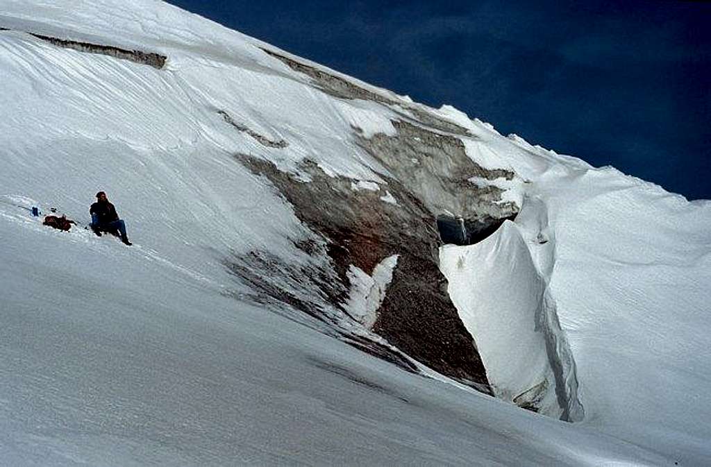 Crevasse near the summit of...