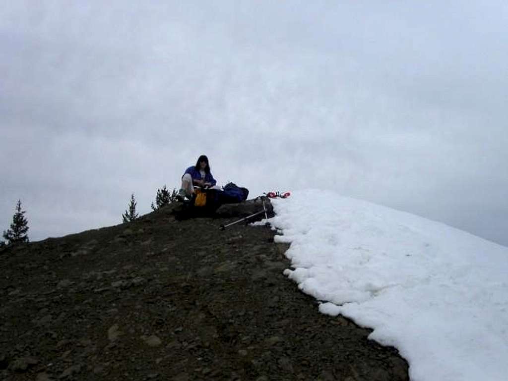 Sara on the summit of Hex...