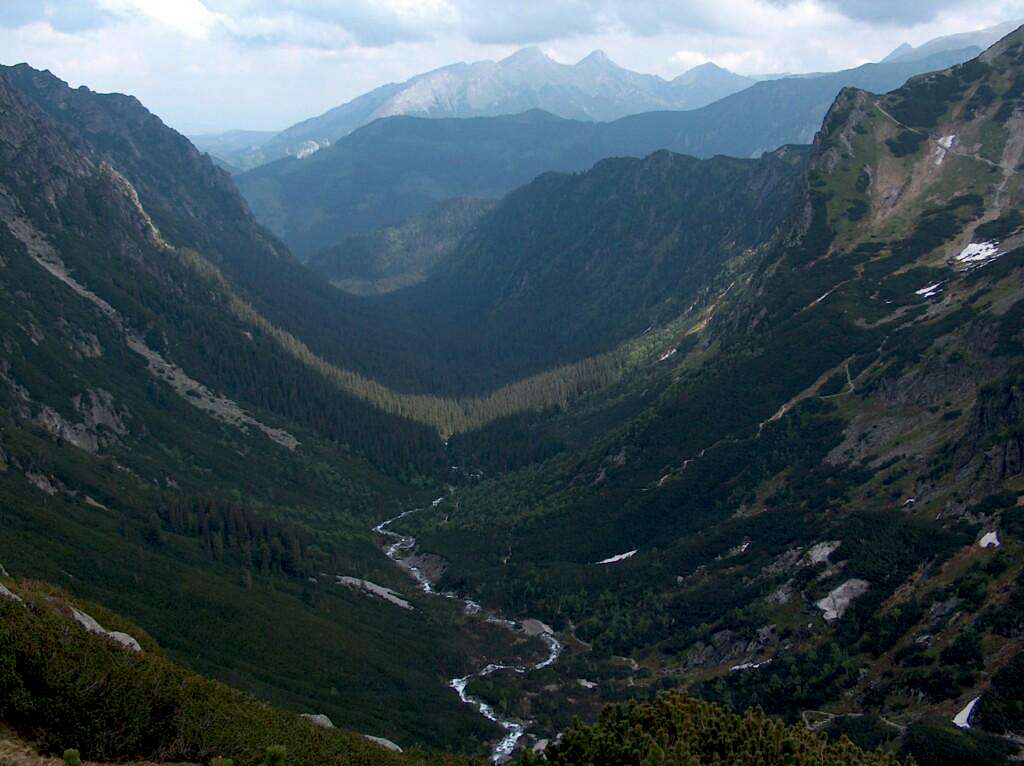 Tatra's 5 lakes Valley (Dolina Pięciu Stawów) as seen from the trail to Krzyżne.
