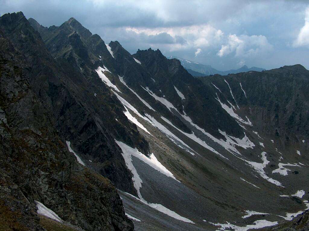 On Krzyżne (Polish Tatras), lookind down into Dolina Panszczyca