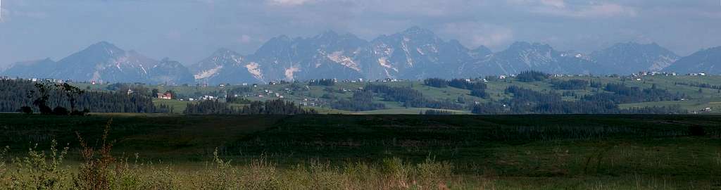 The White and High Tatras seen from Czarny Dunajec