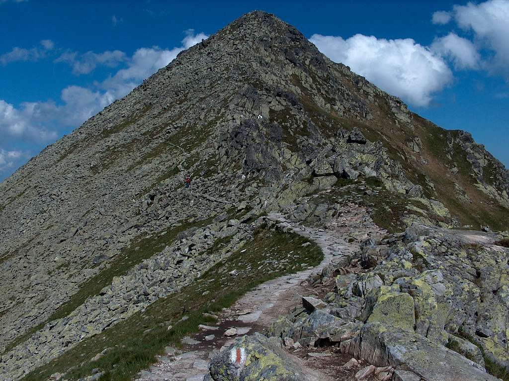 At the pass Świnicka Przełęcz, looking West to the ridge