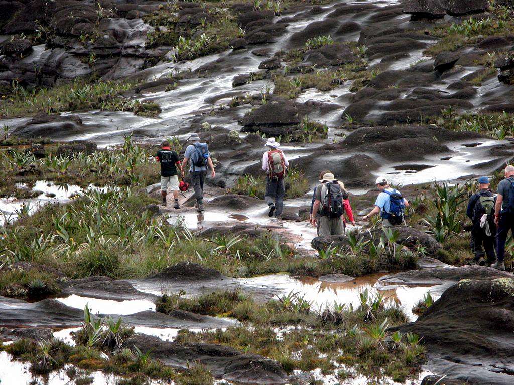 Hiking on the surface of Roraima