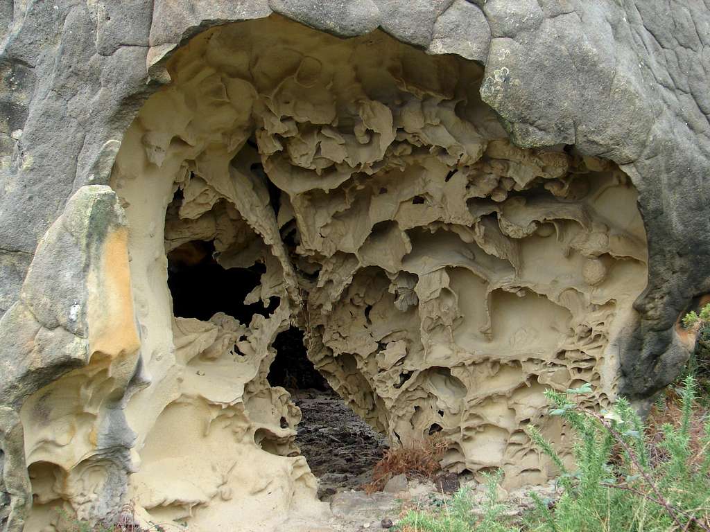 Inside a boulder