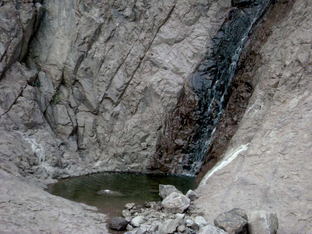 The waterfall in the basin