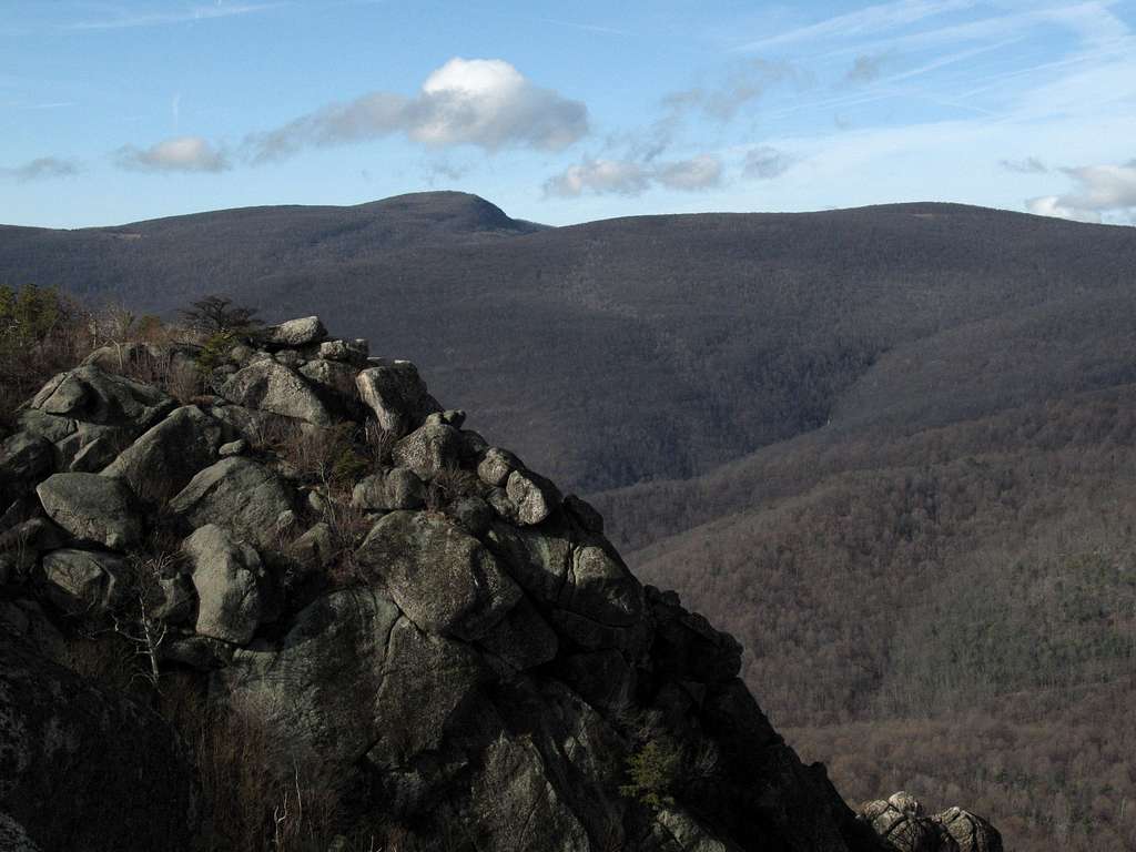 Sunshine Buttress/Upper Sunset Wall from Old Rag's Summit
