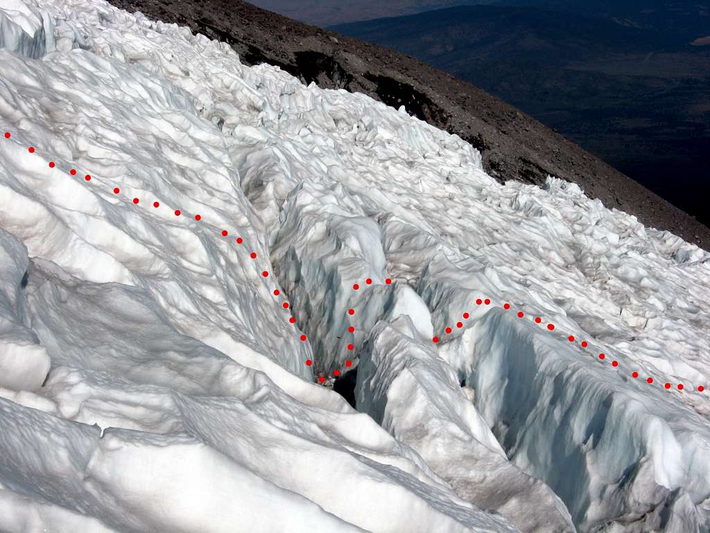 Melted Out Crevasses on the Hotlum Glacier