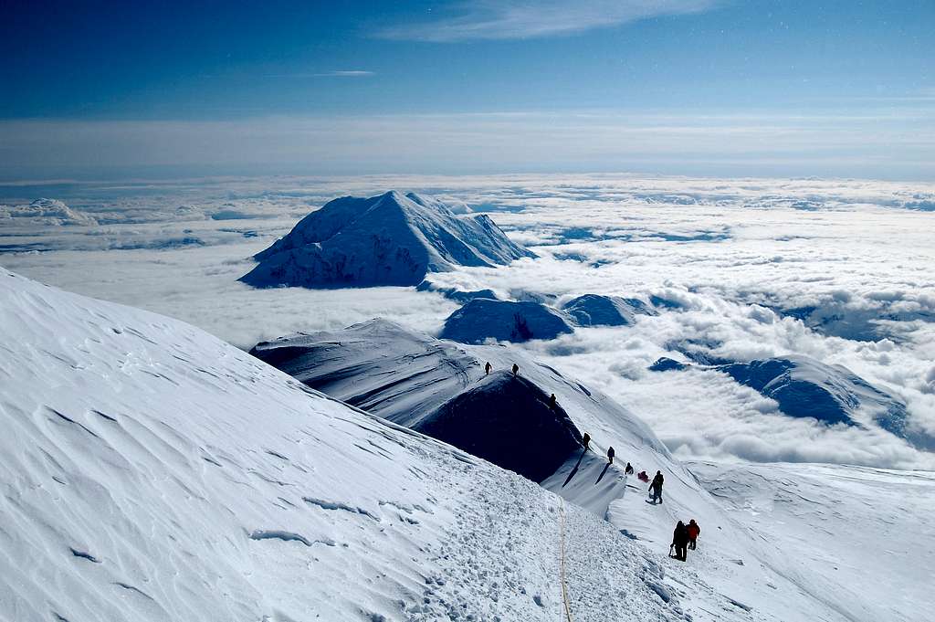 Descending the Summit Ridge