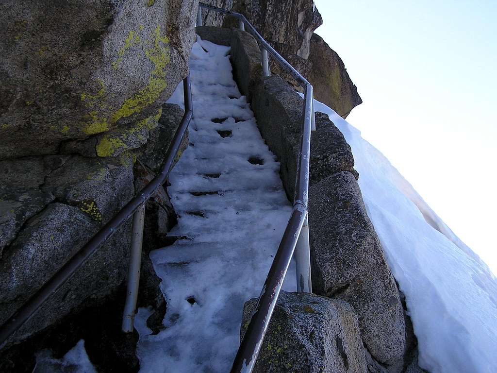 Icy steps on Moro Rock