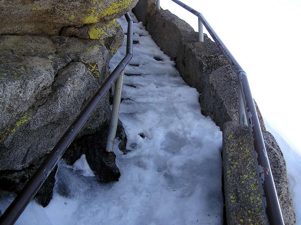 Another view of icy steps on Moro Rock