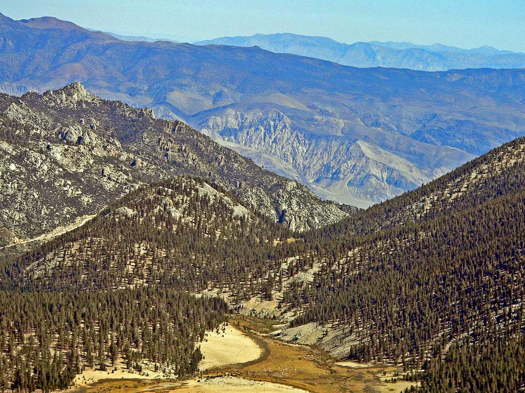 Over Horseshoe Meadows and Owens Valley to the Inyo Mtns. from Trail Peak