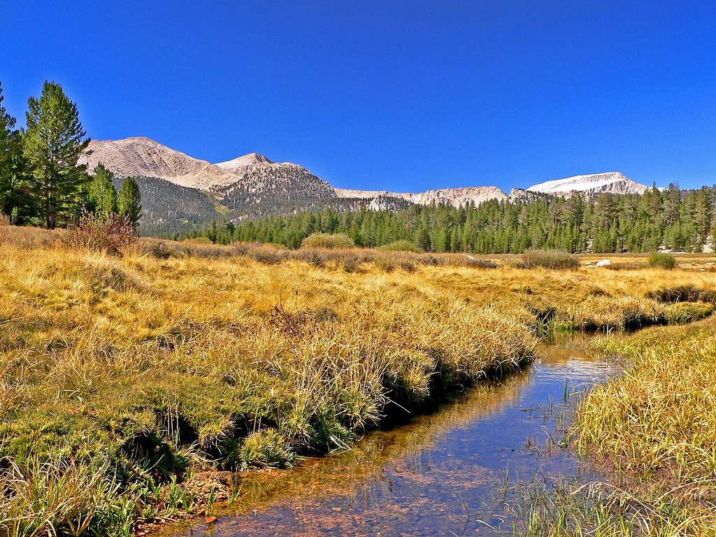 Cirque Peak and Mt. Langley from a stream in Horseshoe Meadows