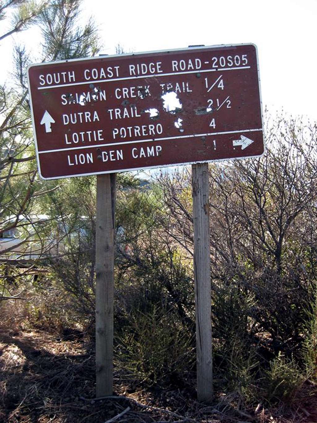 South Coast Ridge Road Sign.