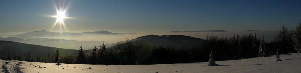 Jałowiec winter panorama