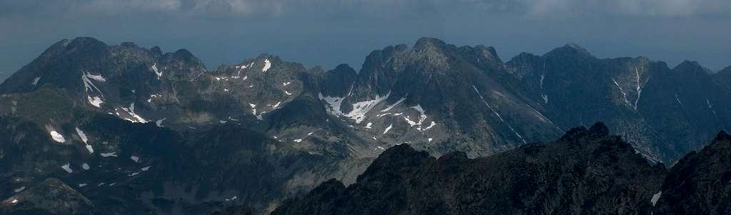 From the top of Kriváň, looking North to Polish High Tatras