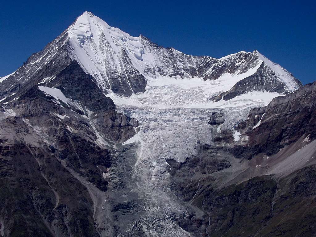 Weisshorn North & East Face from the Dom hut