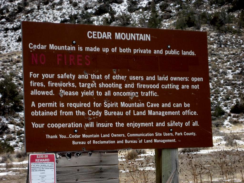 Cedar Mountain sign