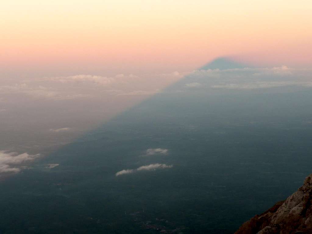 Dawn shadow of Agung across Bali