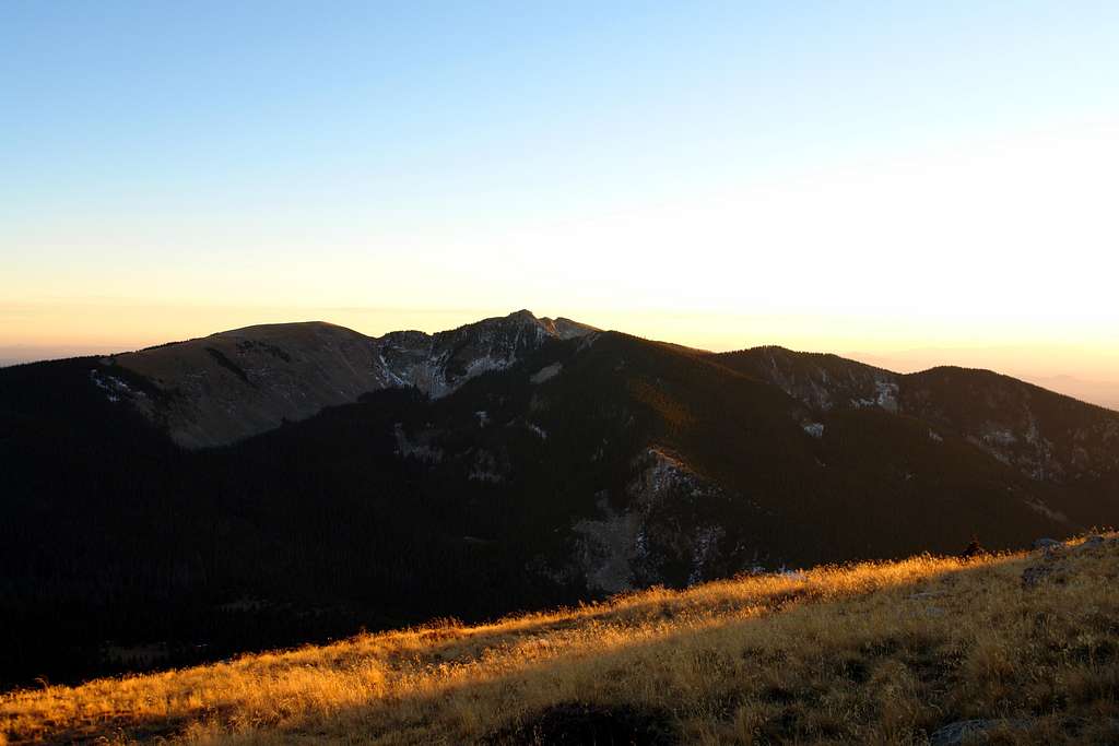 Sunset, view from the slopes of Santa Fe Baldy