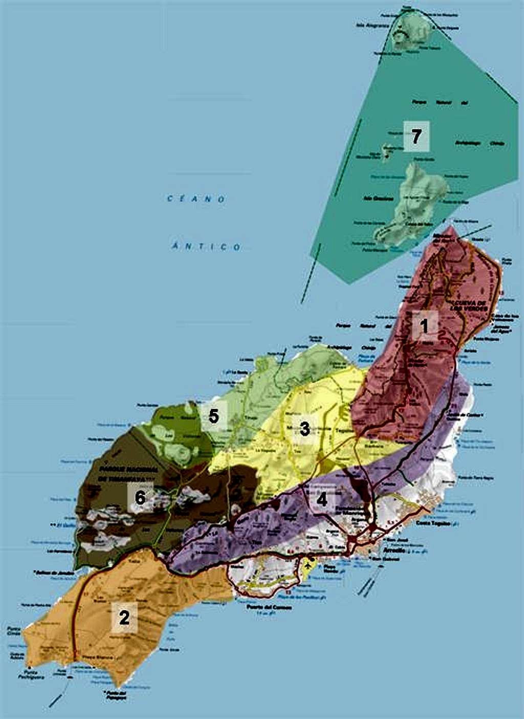Overview map of Lanzarote