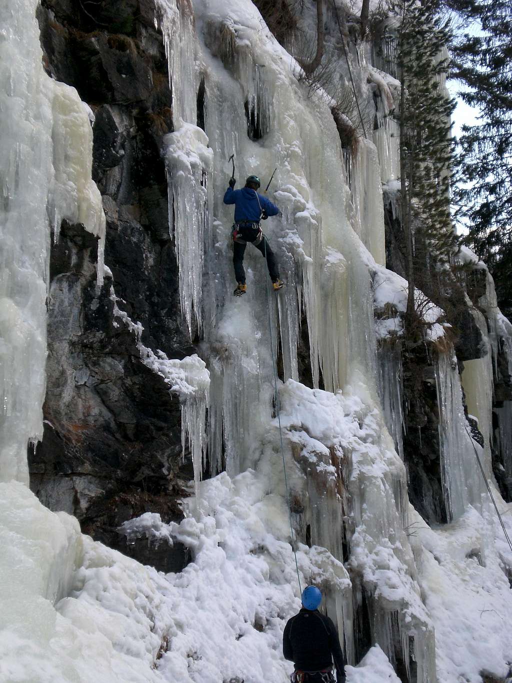 Ice climbing on high level