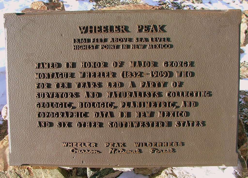 Wheeler Peak Plaque