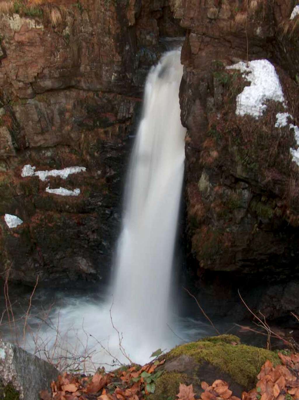 Wodospad Wilczki, one of the tallest in the Sudety, in Międzygórze , on the foot of Śnieżnik