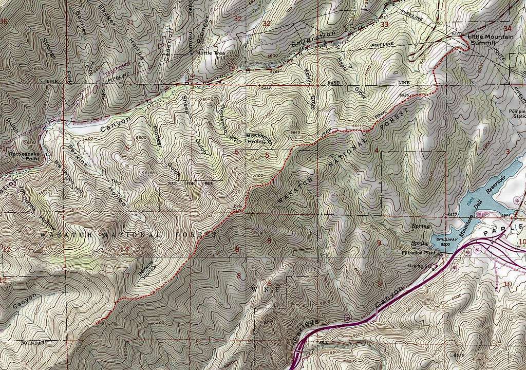 Perkins Peak topo route.
