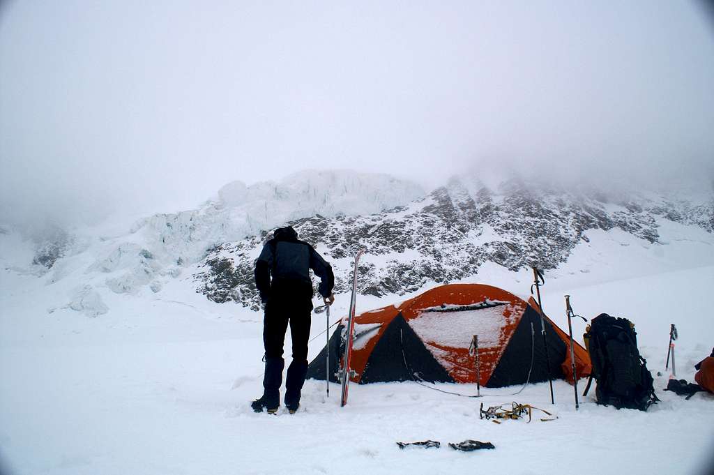 Campsite  under south face of  West Lyskamm