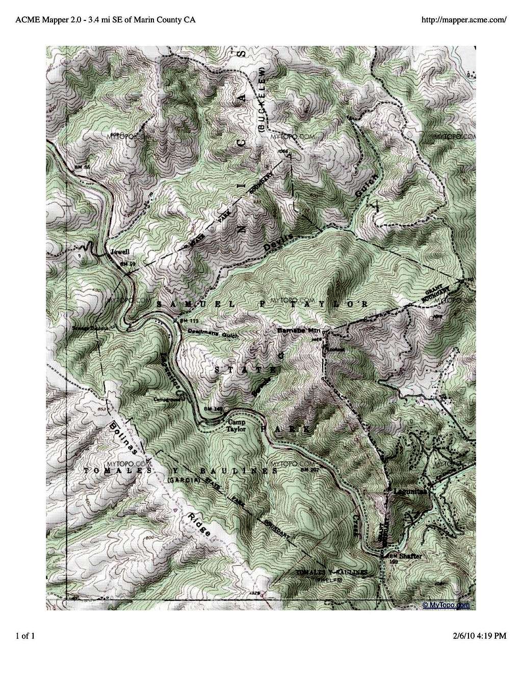Barnabe Mountain  Map