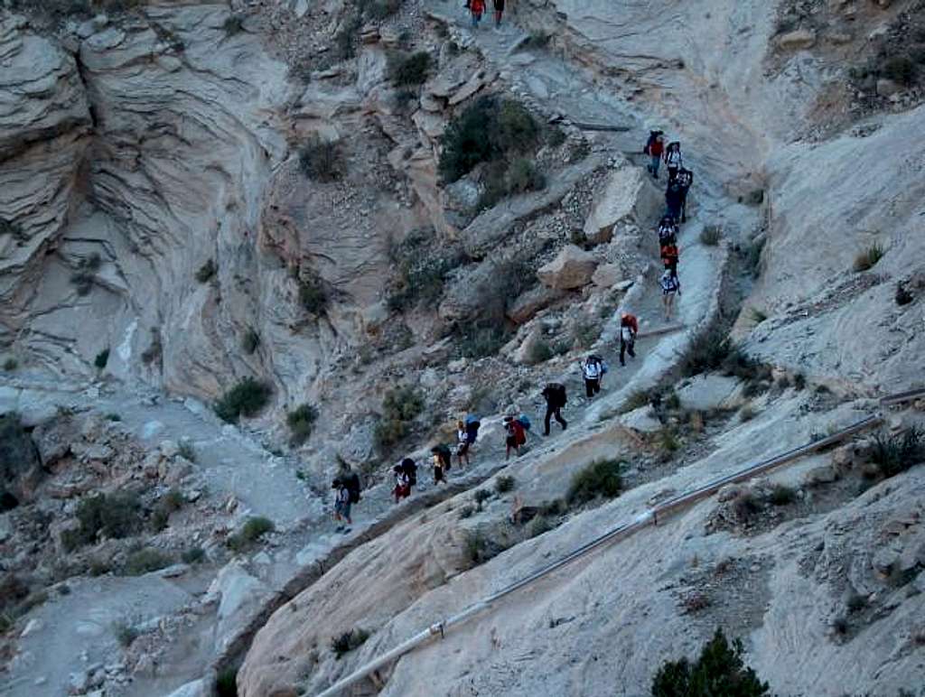  A group of hikers going down...