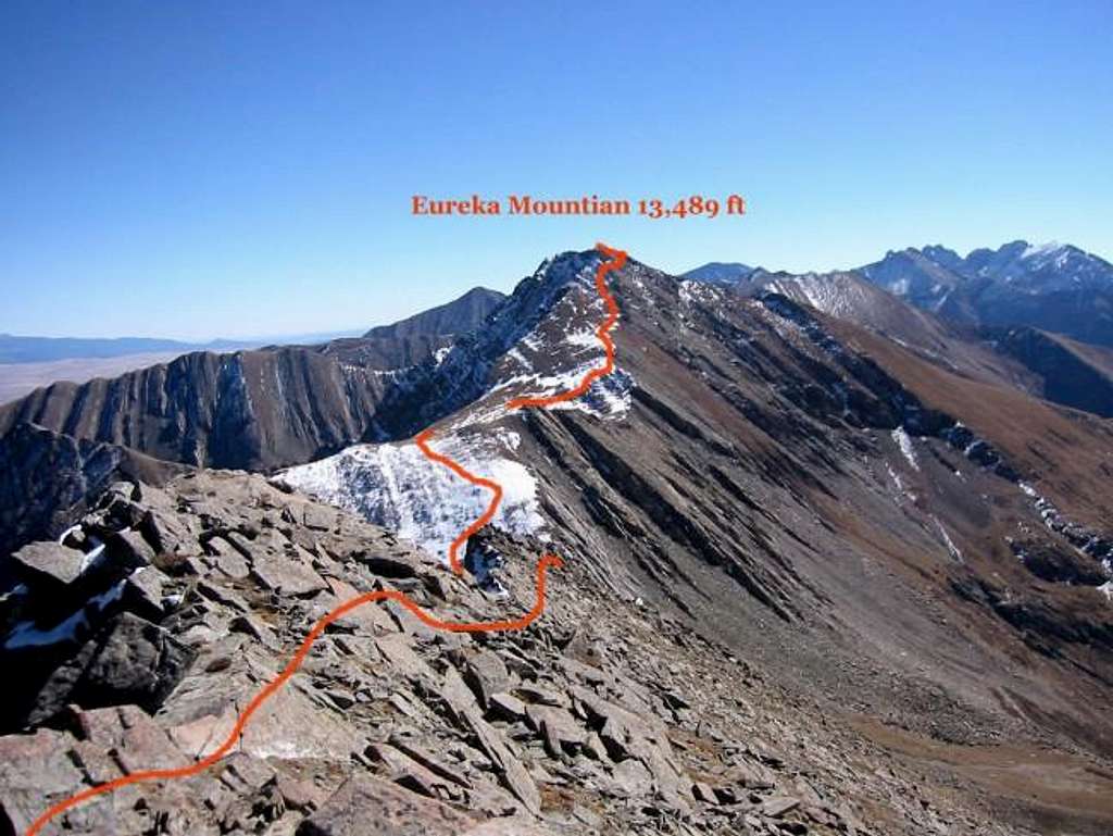 Eureka Mountain route seen...