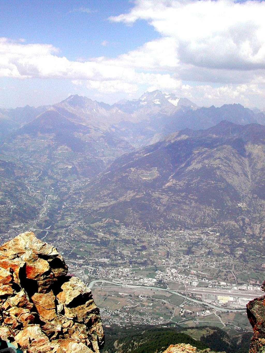 The town of Aosta seen  from the summit  of Becca di Nona <i>(3142m)