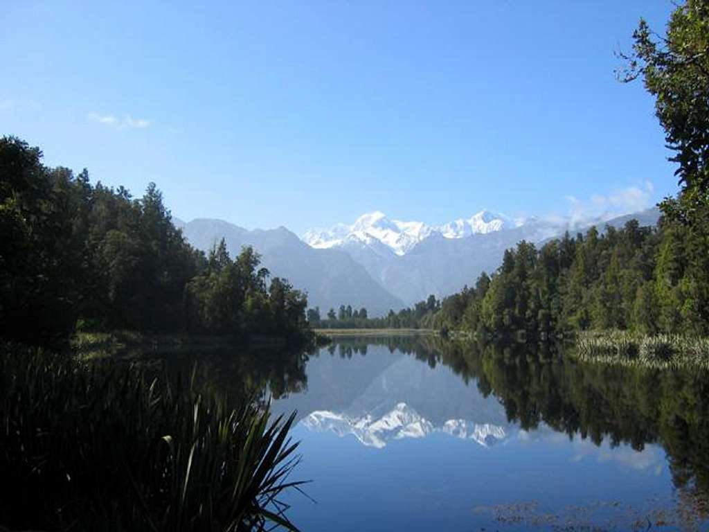 Mt Cook & Mt Tasman from Lake...