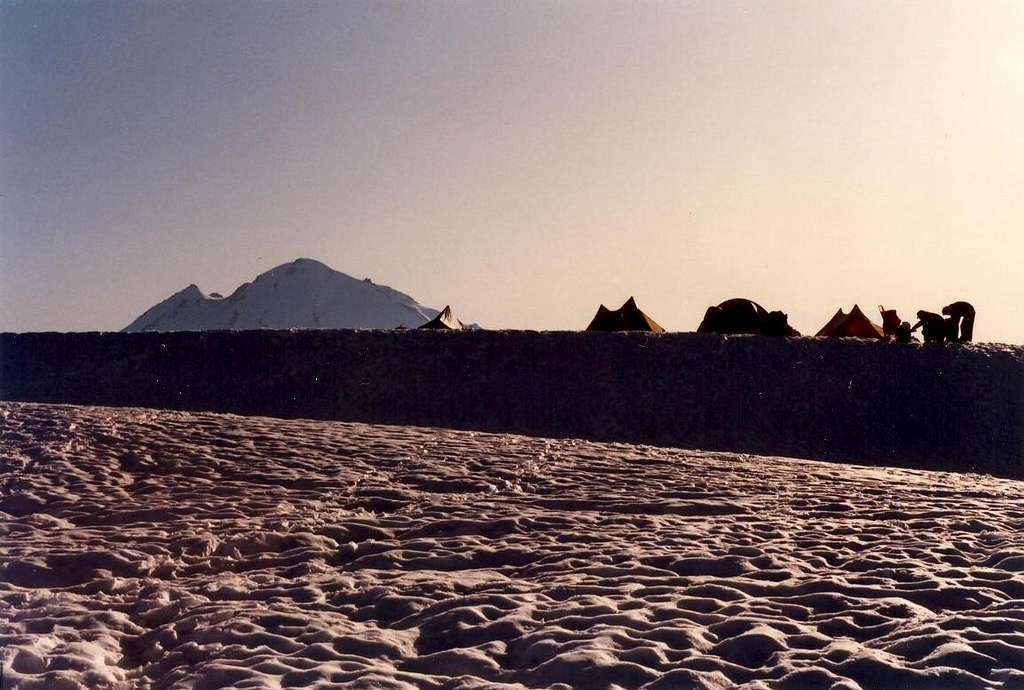 Camp on the Sulphide Glacier