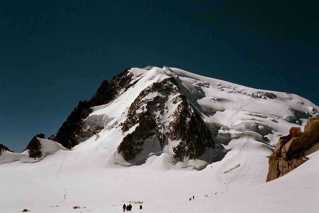 Mont Blanc du Tacul with the rock triangle in the N face