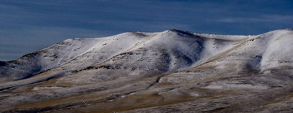 Snow dusted  desert steppe