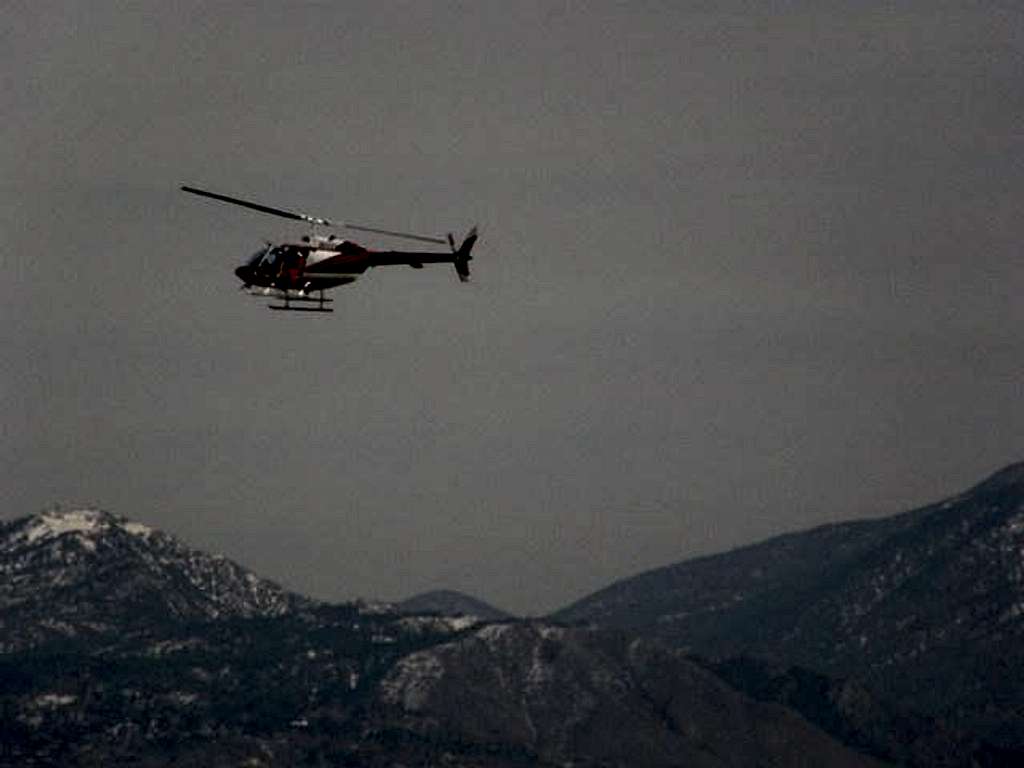 Helicopter looking for Bighorns