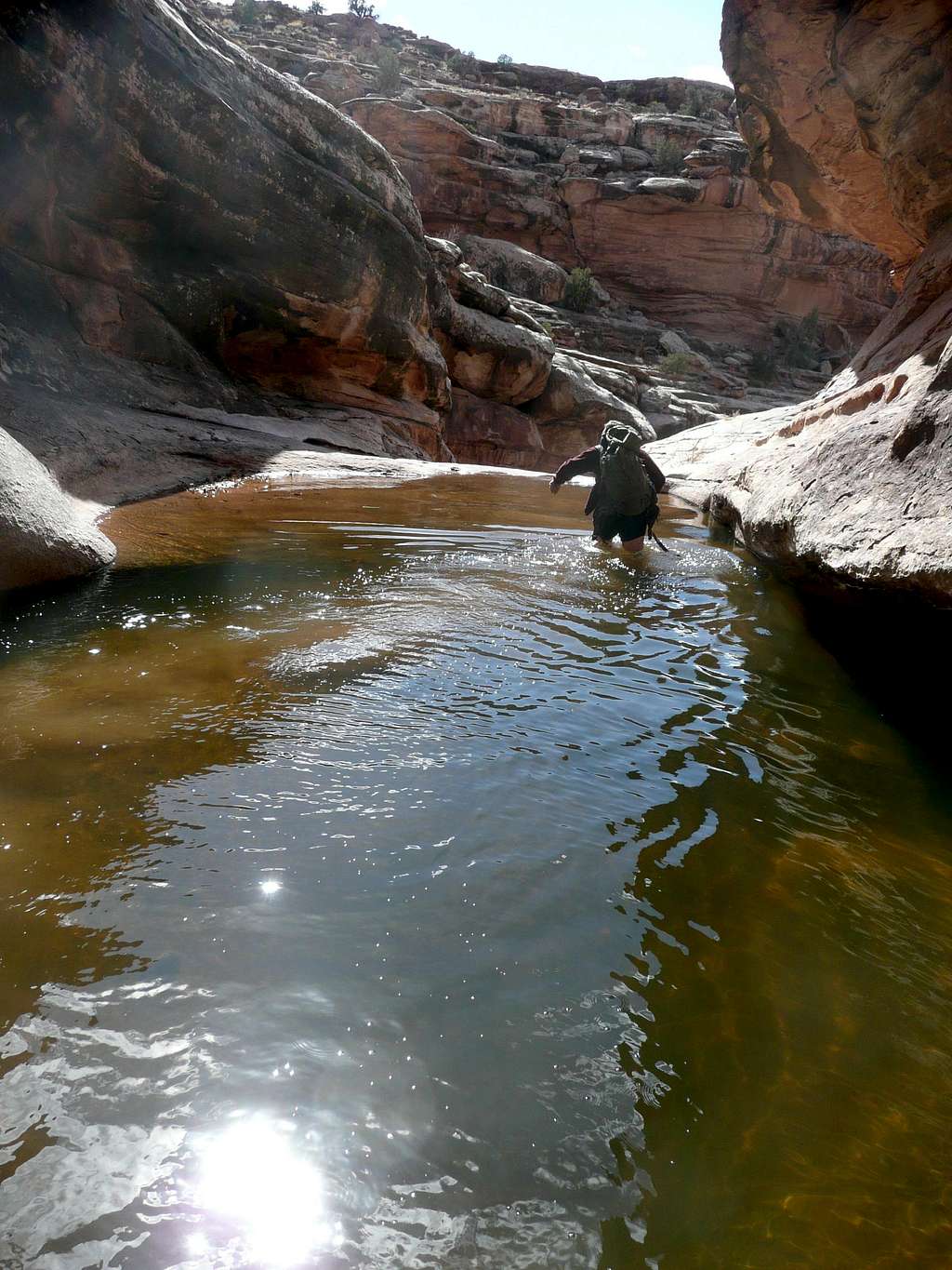 Wading the ice-cold water