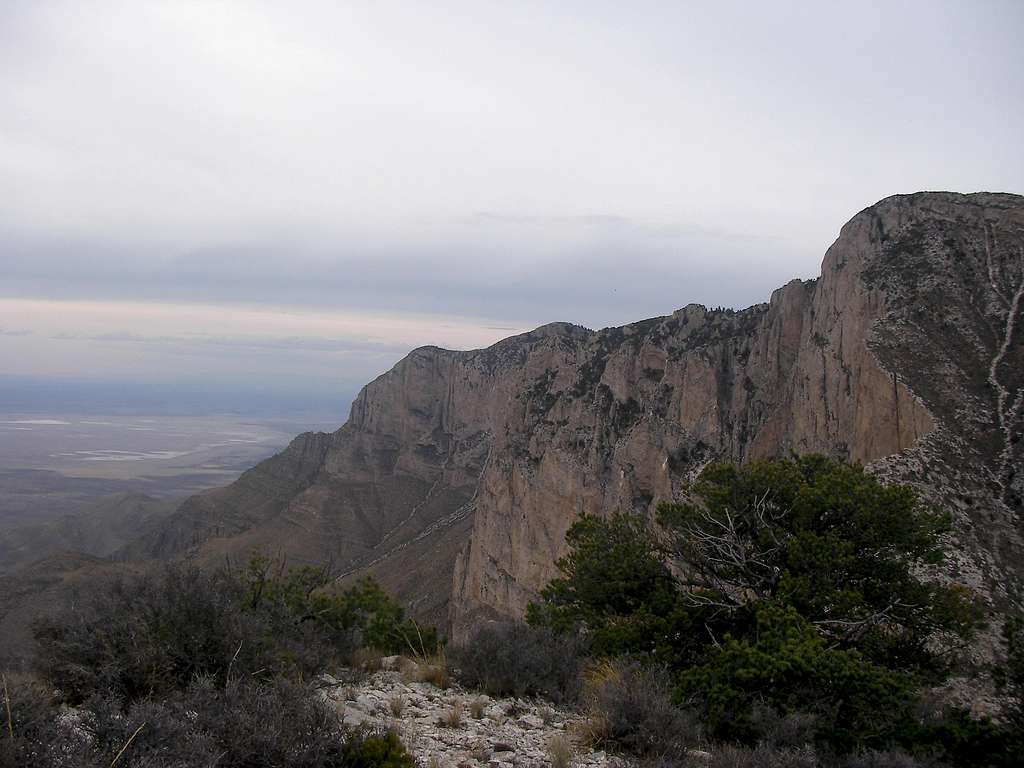 West face of Guadalupe as viewed from the false summit of El Capitan