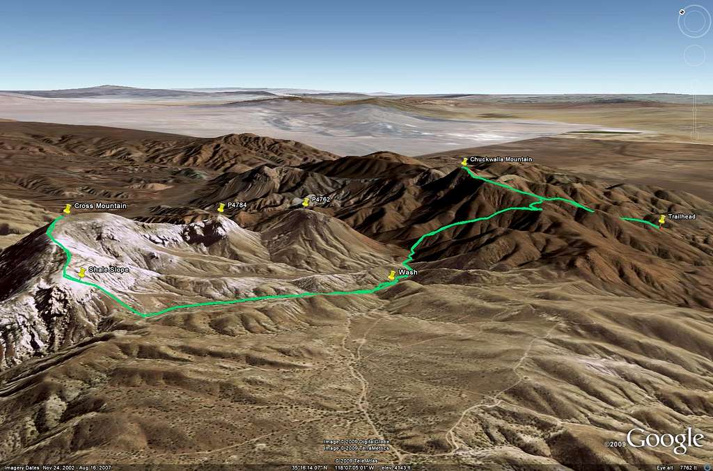 Cross and Chuckwalla - Google Earth Overview