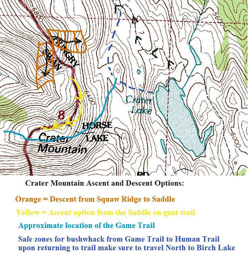 Crater Mountain Route Map